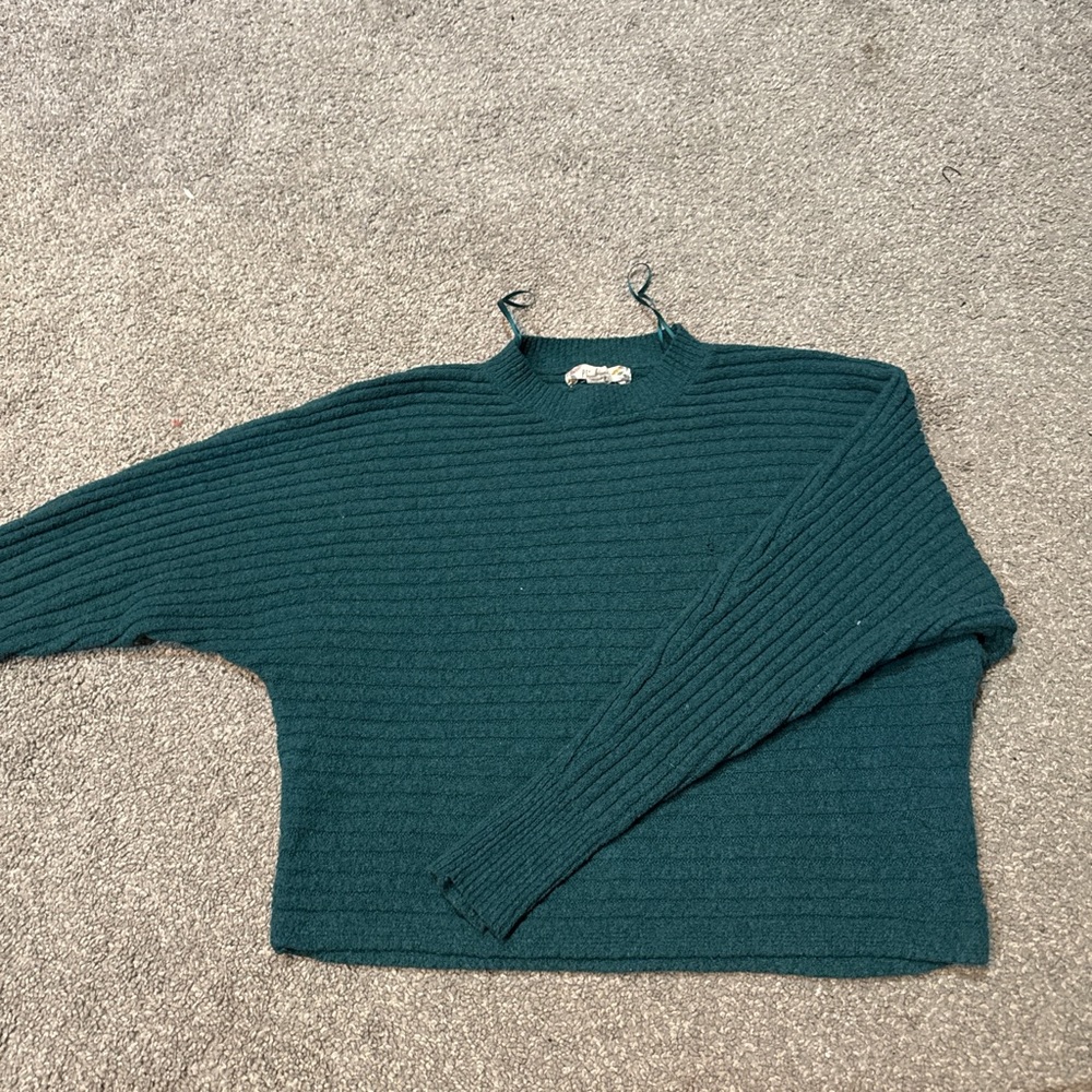 Teal Ribbed Women's Sweater